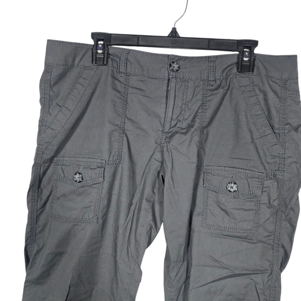 SO Junior Size 13 Charcoal Retro Cargo Crop Pants - Picture 2 of 7